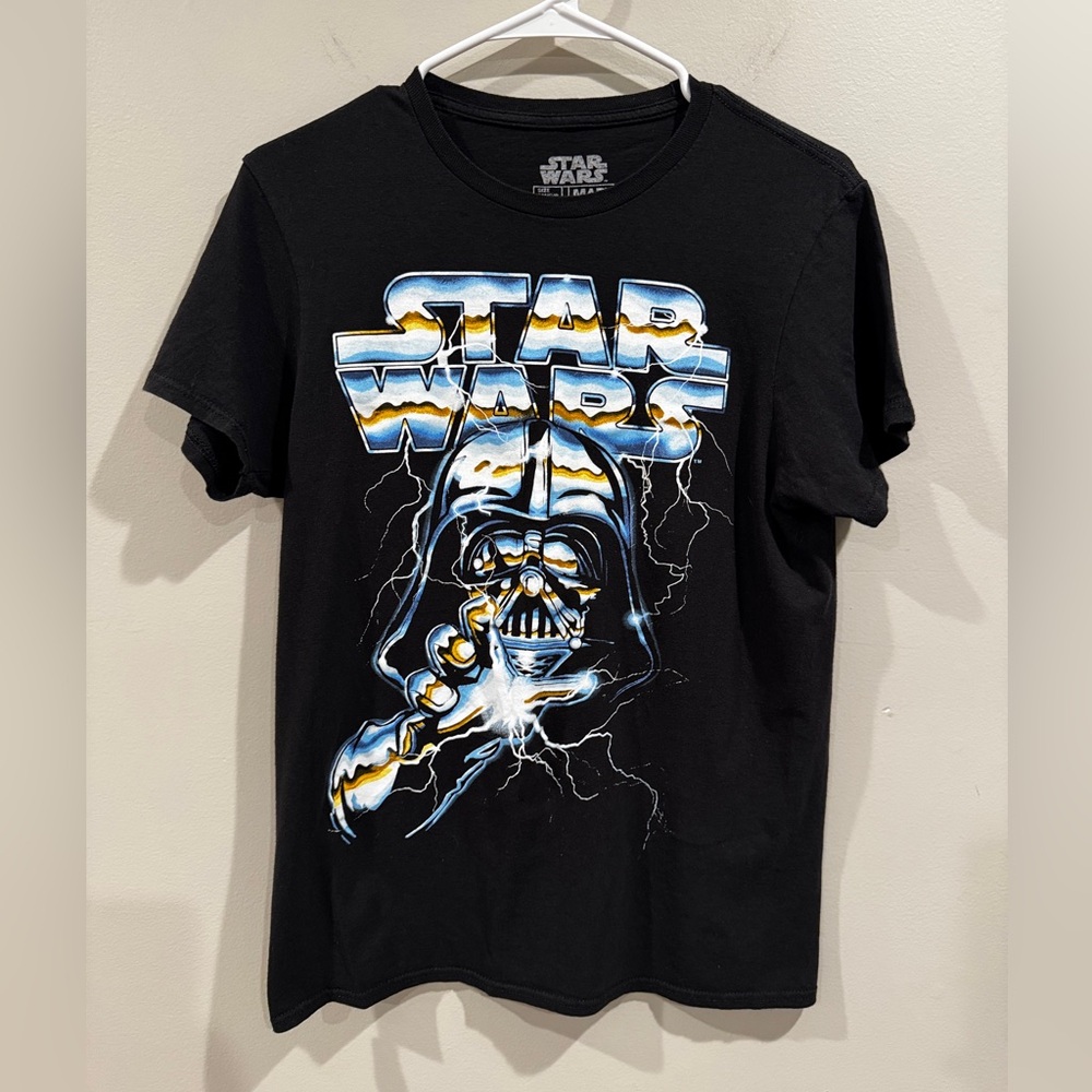 Star Wars‎ Black and Blue Darth Vader Graphic  Short Sleeve T-Shirt Small